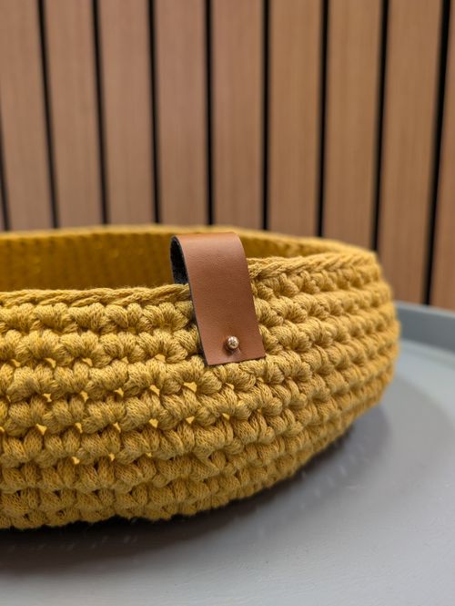 Hovedbilde Imitert skinnlapp med knapp, 2 cm